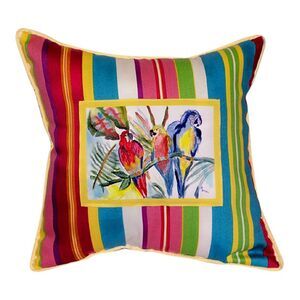 Tropical Macaw Parrot Bird Indoor Outdoor 17 x 17 Inch Pillow